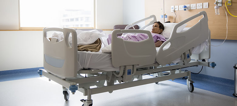Une patiente à l'hôpital