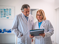 Un médecin examine un dossier médical avec sa consœur - La Prévention Médicale